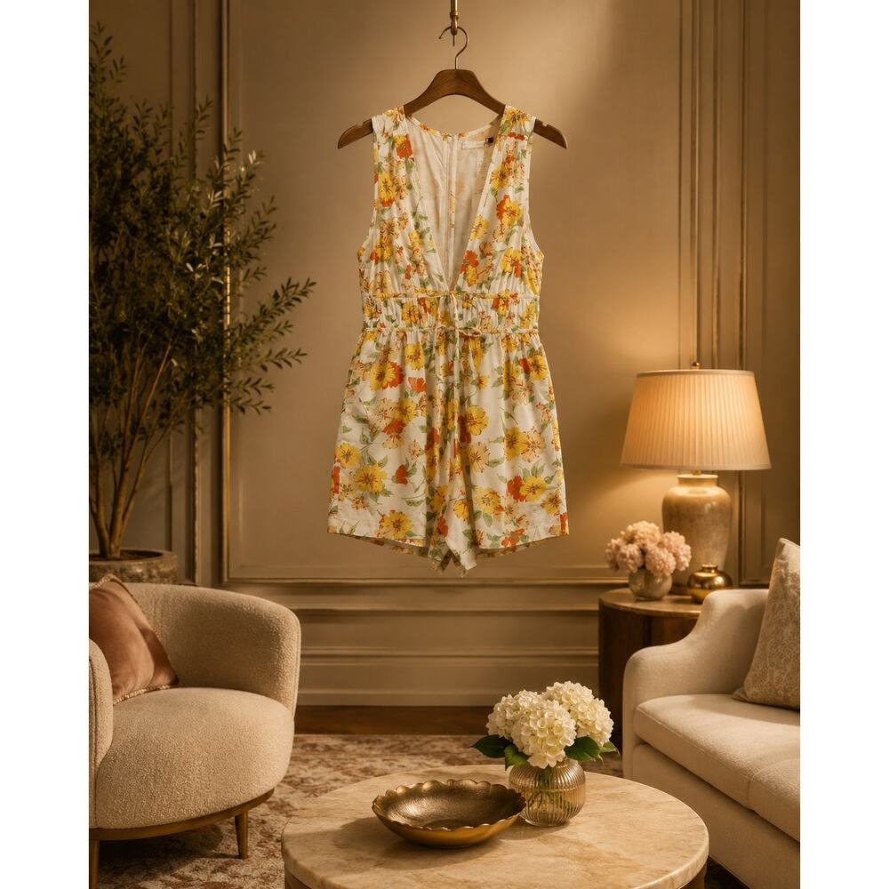Faithfull The Brand Anthropologie Floral Playsuit Romper NWT XS 2 Coastal Chic